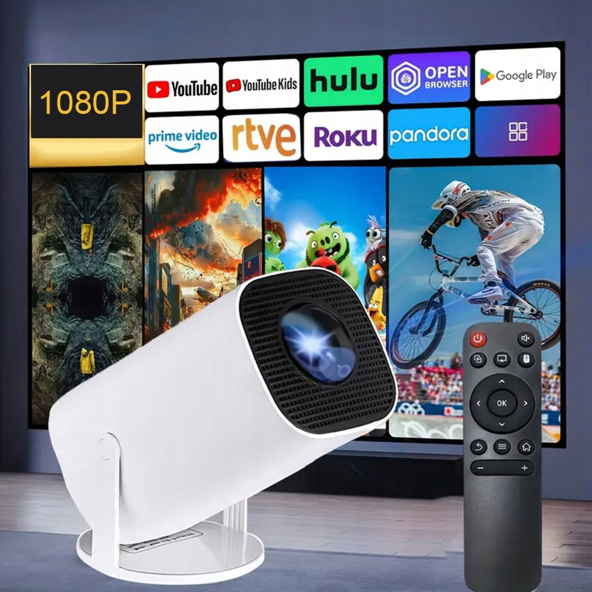 De Bedee Mini Projector 2+16GB Android 12 Wit in één oogopslag