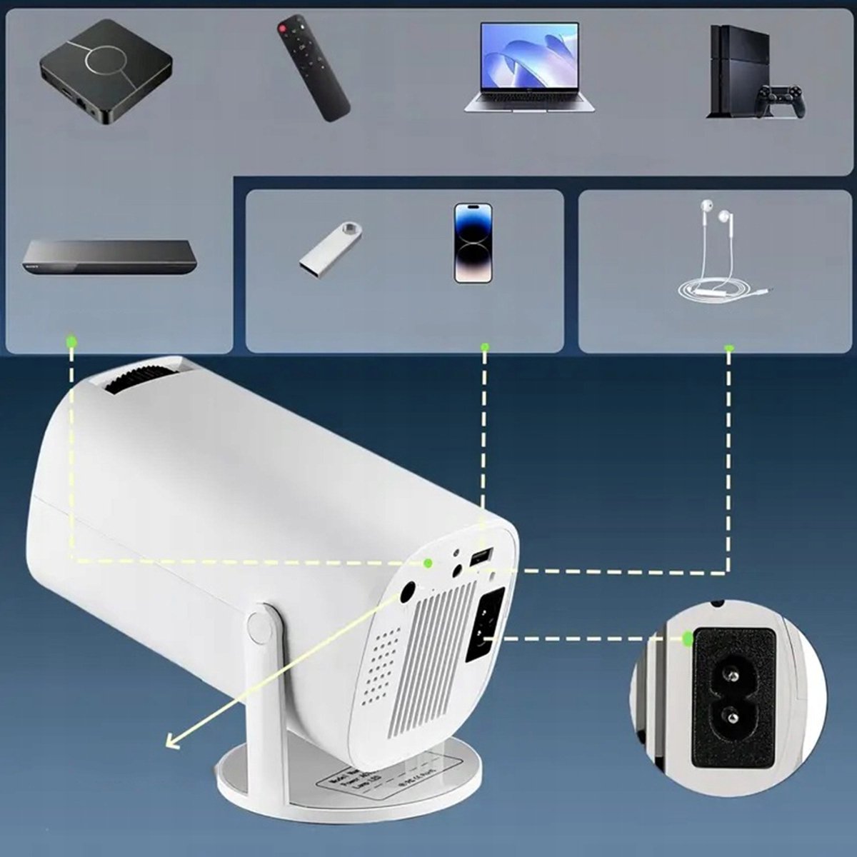 Wat vinden we goed aan de Bedee Mini Projector 2+16GB Android 12 Wit