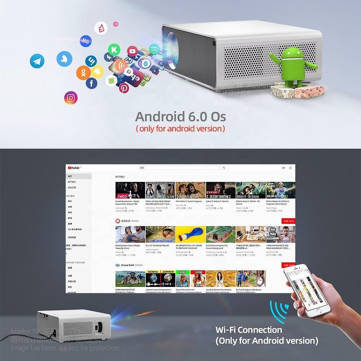 Belesy M14 4K Full HD Beamer Projector WiFi