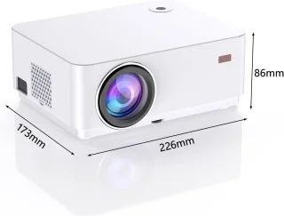 Bluetooth beamer, 4K, Android OS-projector, Native 1080P met autofocus, 800 ANSI lumen, mini-projector voor thuisbioscoop, outdoor, tuin, woonkamer, 9000+ apps, HDMI USB (wit)