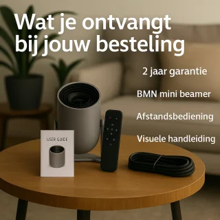 BMN Premium Mini Beamer 2025 Editie - Draagbare Projector - Grijs