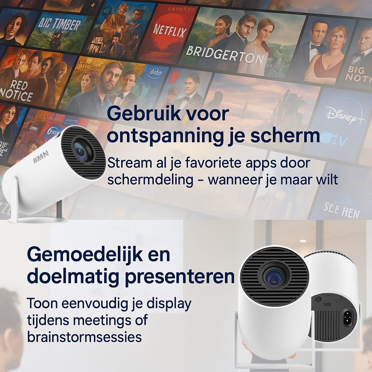 BMN® Premium Mini Beamer 2025 Wit
