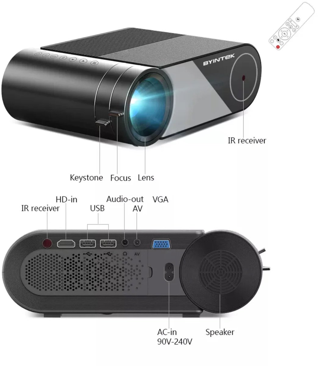BYINTEK SKY K9 Mini LED Projector Full HD 1080p
