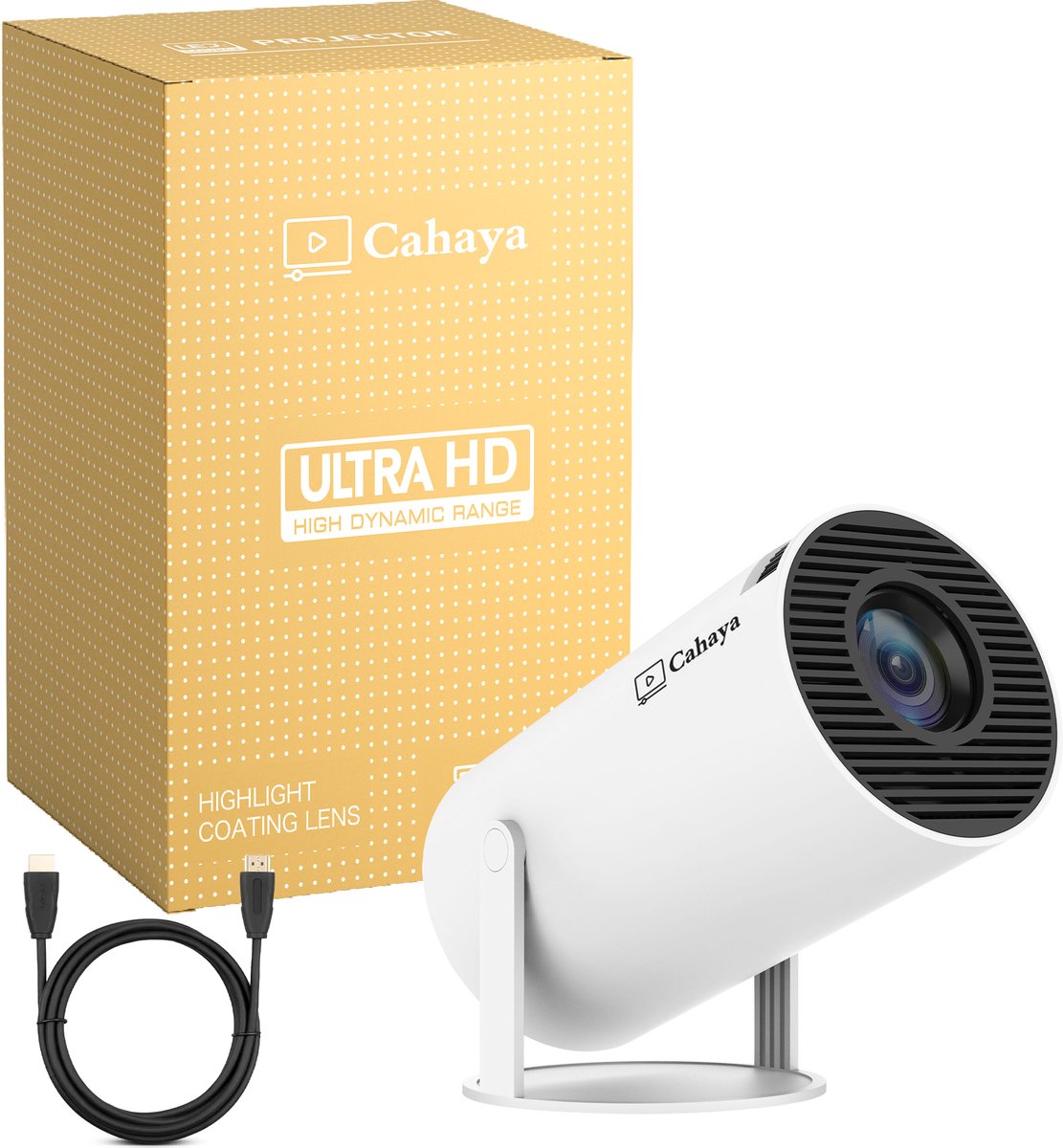 Cahaya 2025 Pro Mini Beamer met Android 11.0