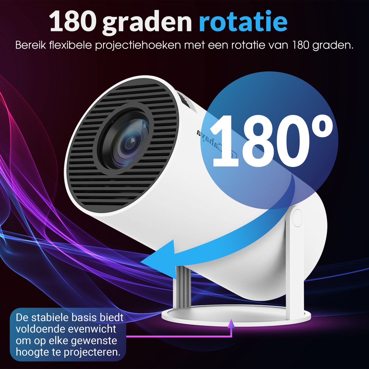 Cahaya 2025 Pro Mini Beamer met Android 11.0
