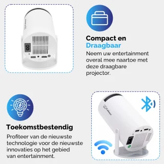 Cahaya Mini Beamer 2025 Pro met 100'' Projectiescherm