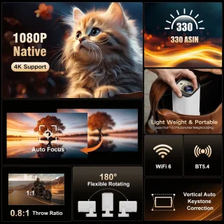 Cahaya Nova Mini Beamer 4K Android 12.0