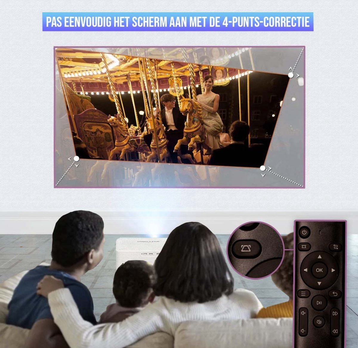 Chesto Beamer Full HD 10.000 Lumen + Projectiescherm