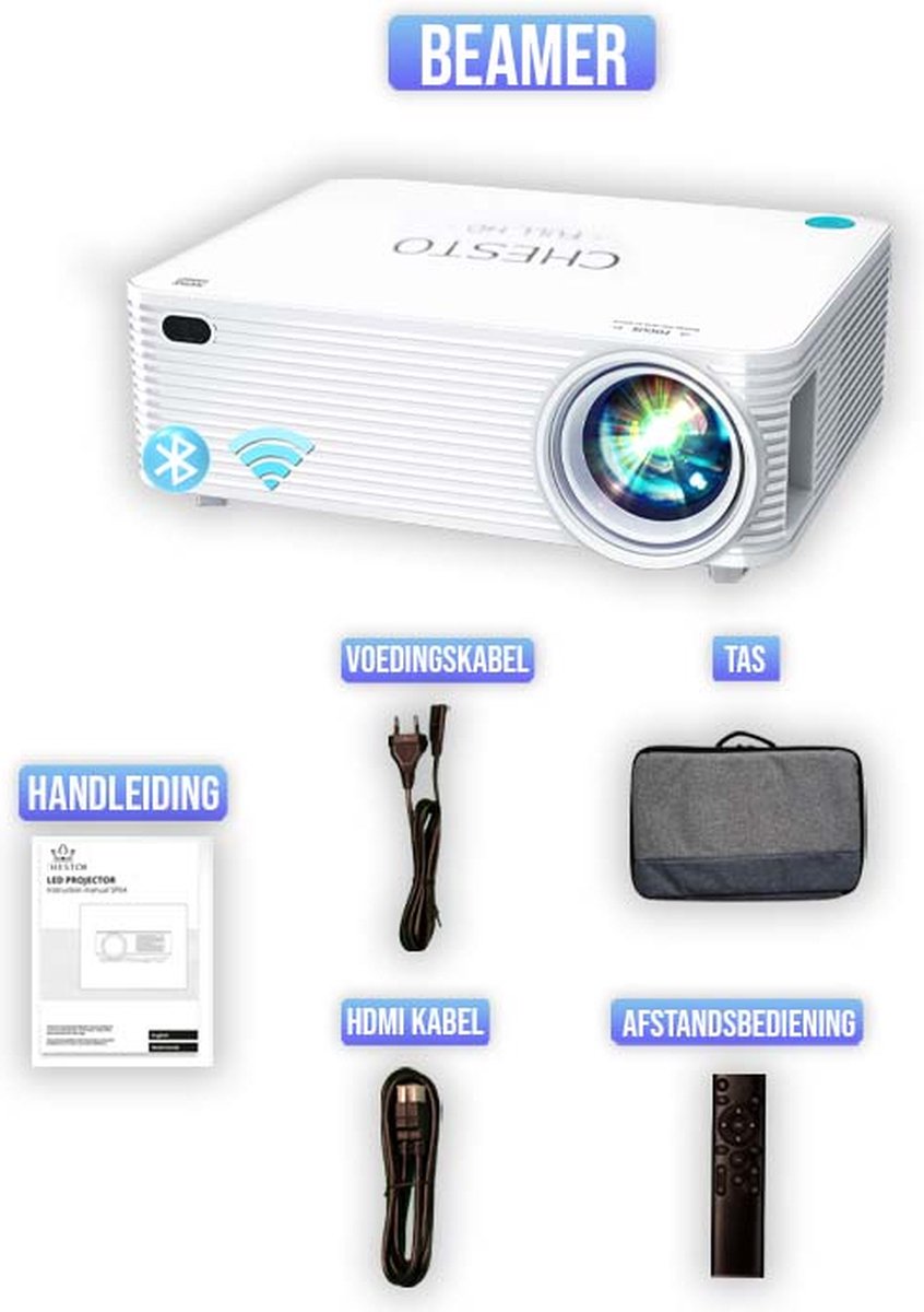 Chesto Beamer FULL HD 10.000 Lumen wifi