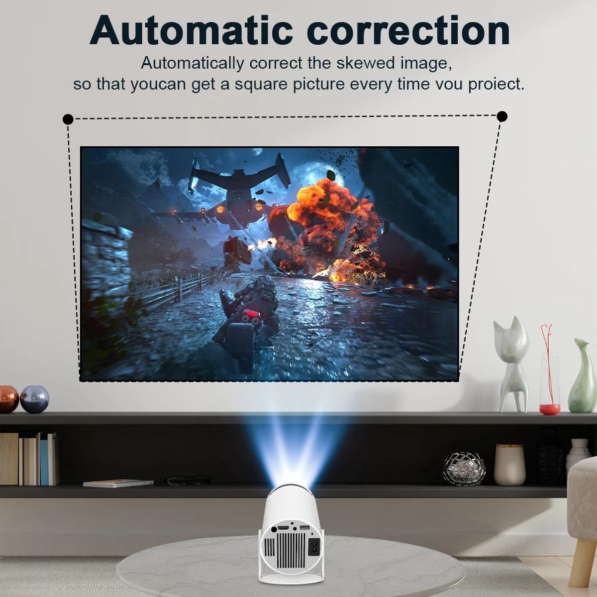 Collox Mini Beamer 4K Android 11 Grijs