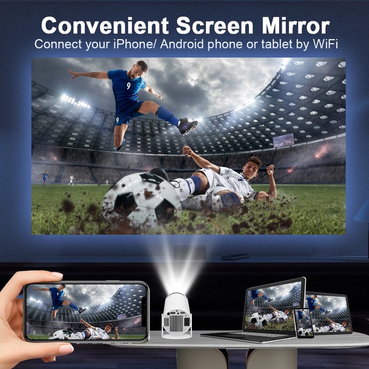 Collox Mini Beamer 4K Android 11 Grijs