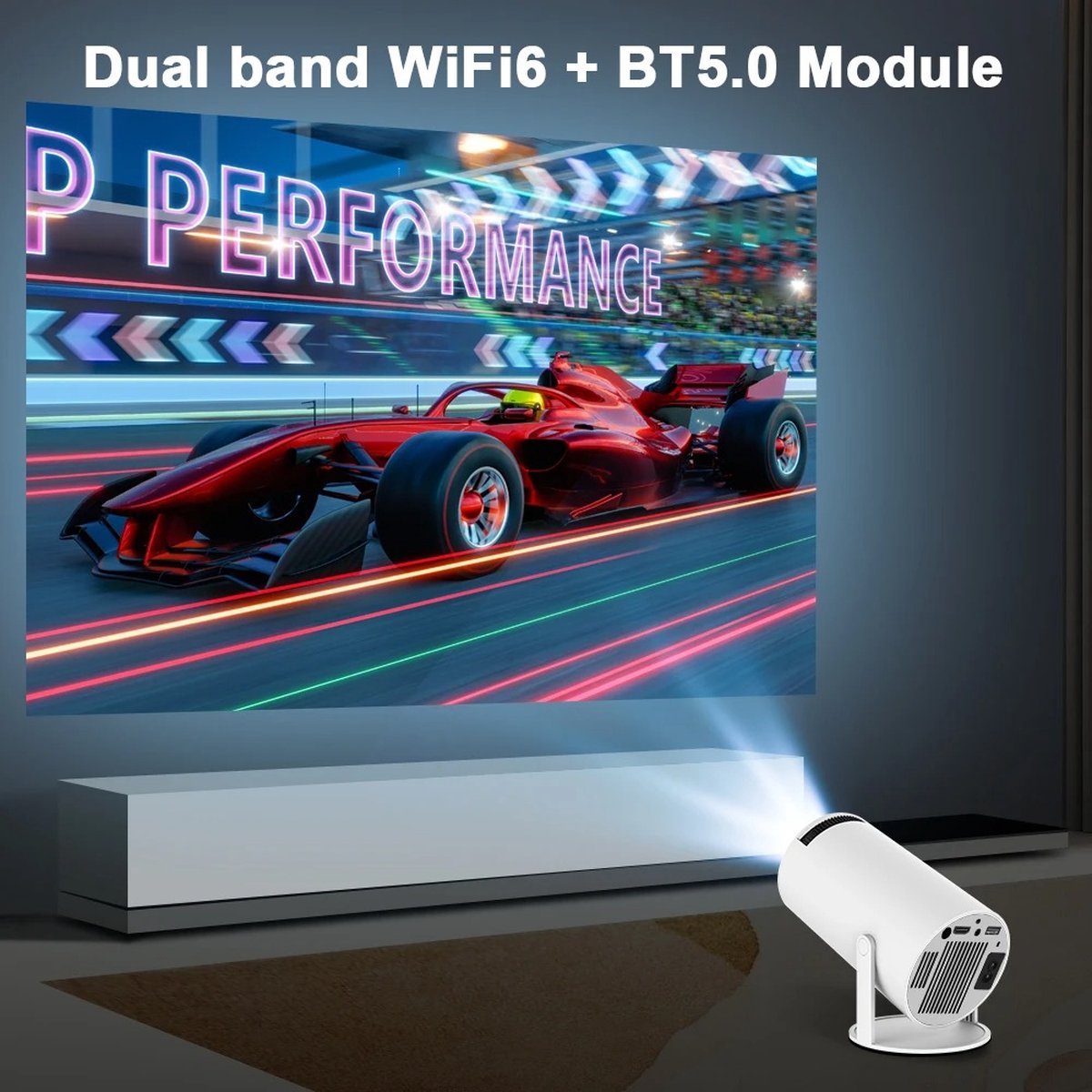 Collox Mini Beamer 4K Android 11 Grijs