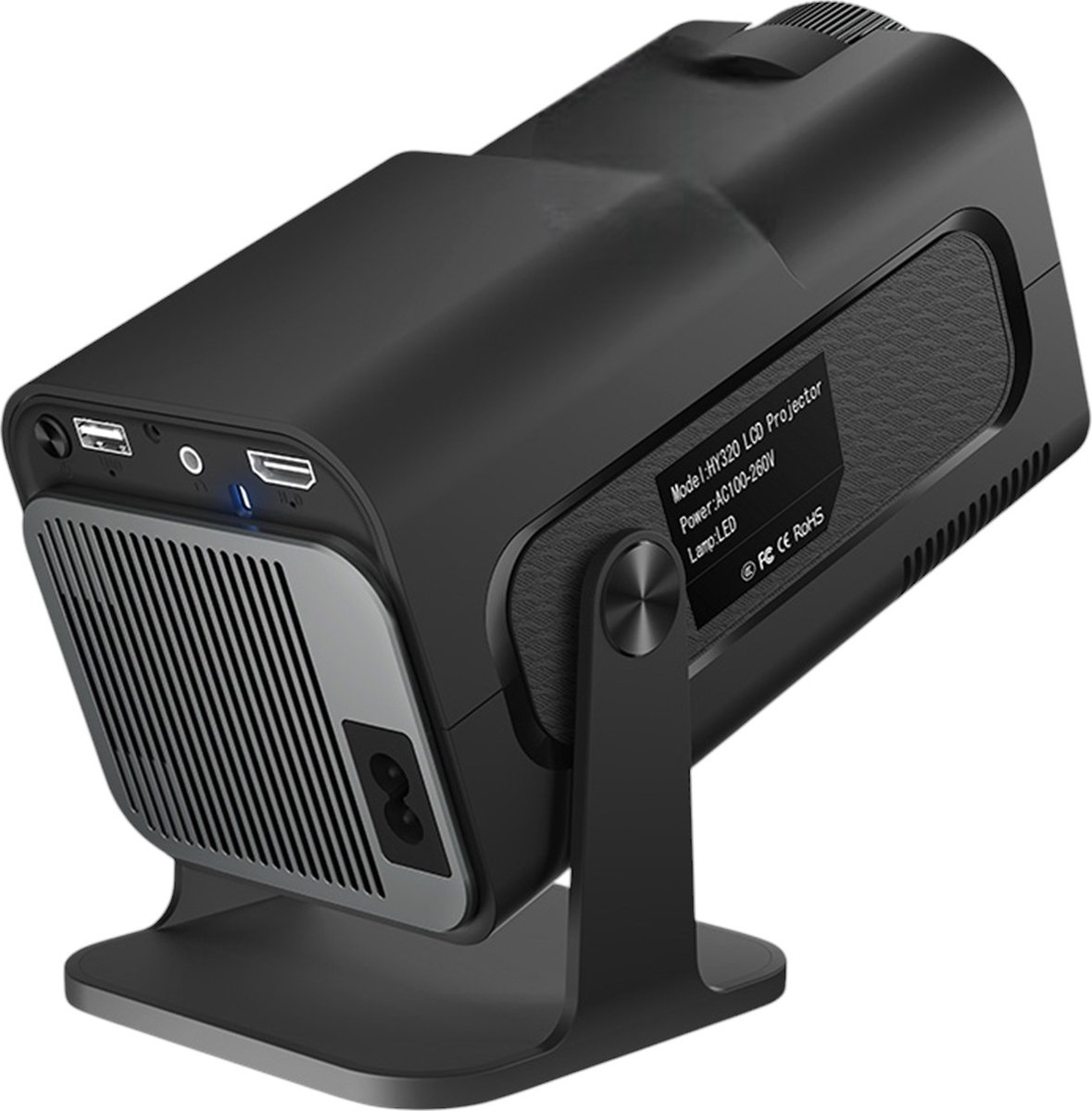 Compacte Zwarte Beamer Android 11.0 720p 4K Bluetooth WIFI USB