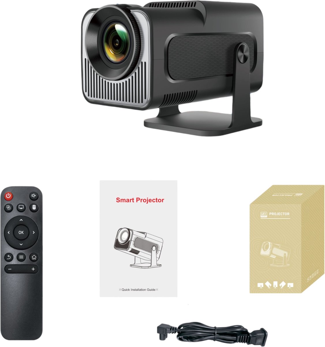 Compacte Zwarte Beamer Android 11.0 720p 4K Bluetooth WIFI USB