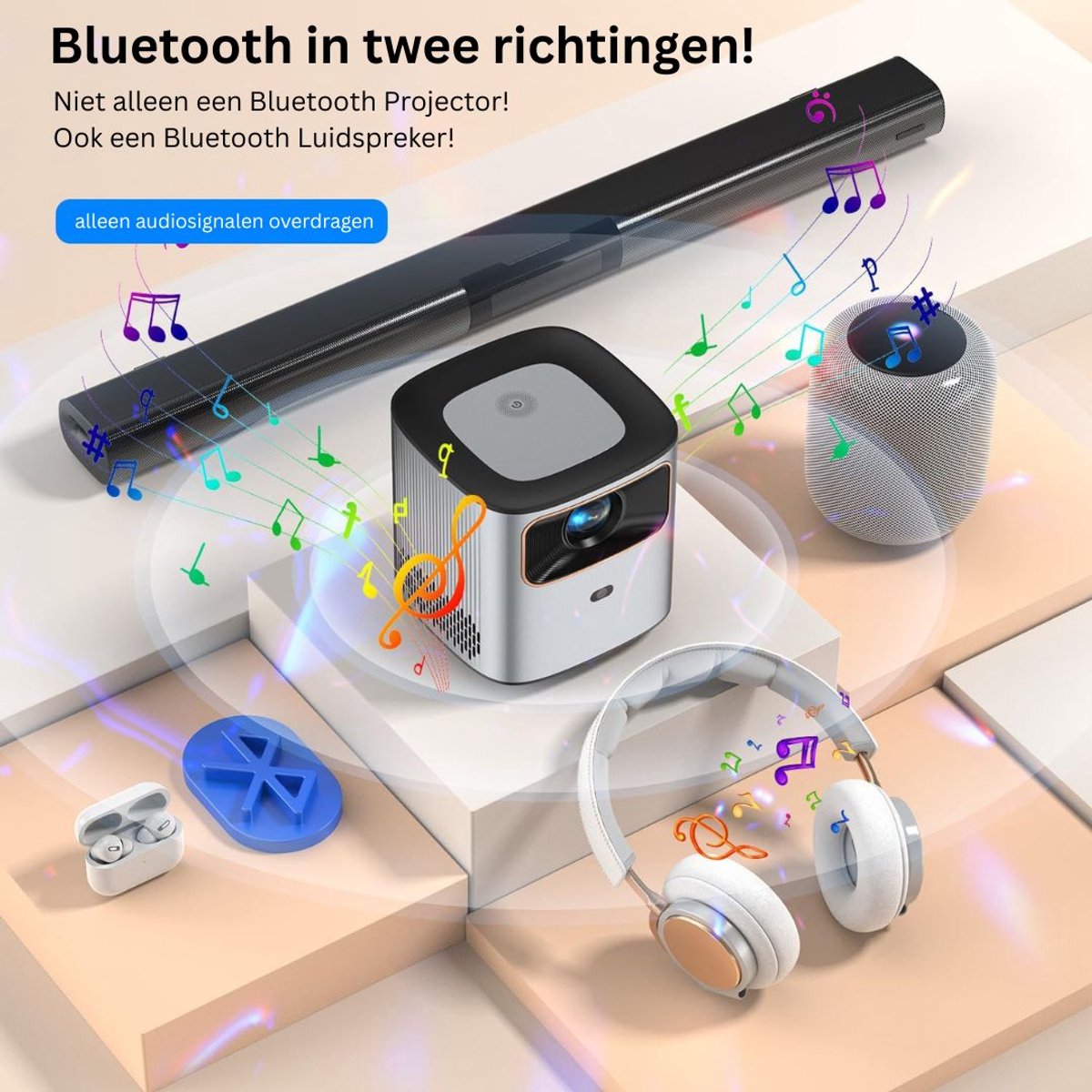 DailySupplies Mini Beamer WiFi Bluetooth
