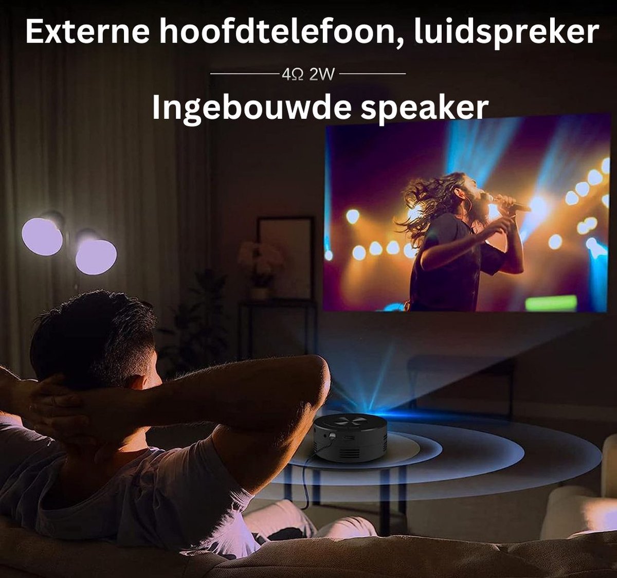 DD Mini Beamer Full HD 1080P Zwart
