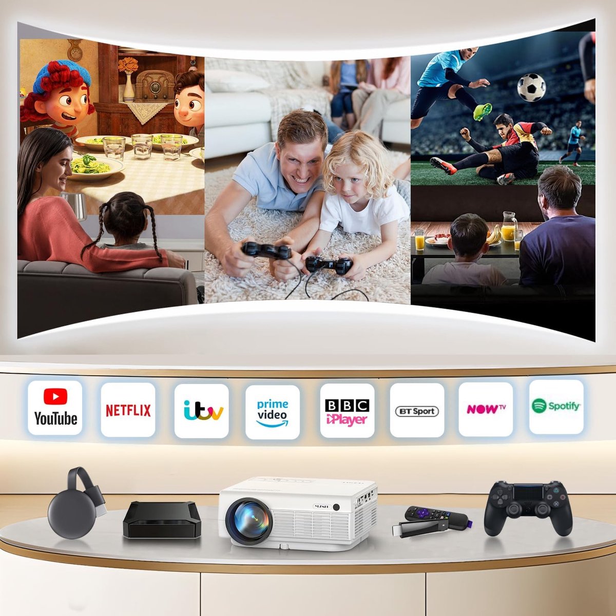 Draagbare 4K Beamer Bluetooth 5G Wifi HDMI USB