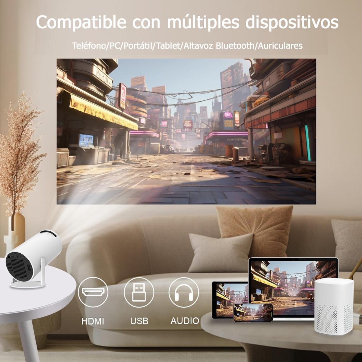 Draagbare 4K Mini Smart Projector Bluetooth