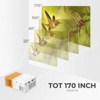 Draagbare LED Mini Beamer 4K - Wit/Geel