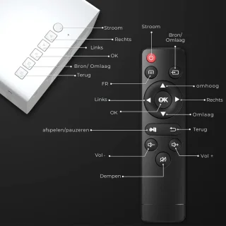 Draagbare LED Mini Beamer 4K - Wit/Geel