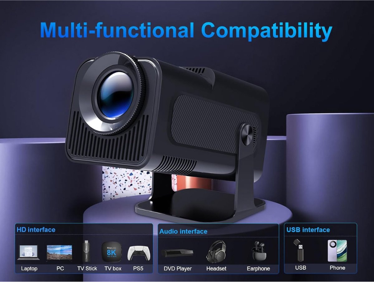Draagbare Mini 4K Smart Projector Bluetooth