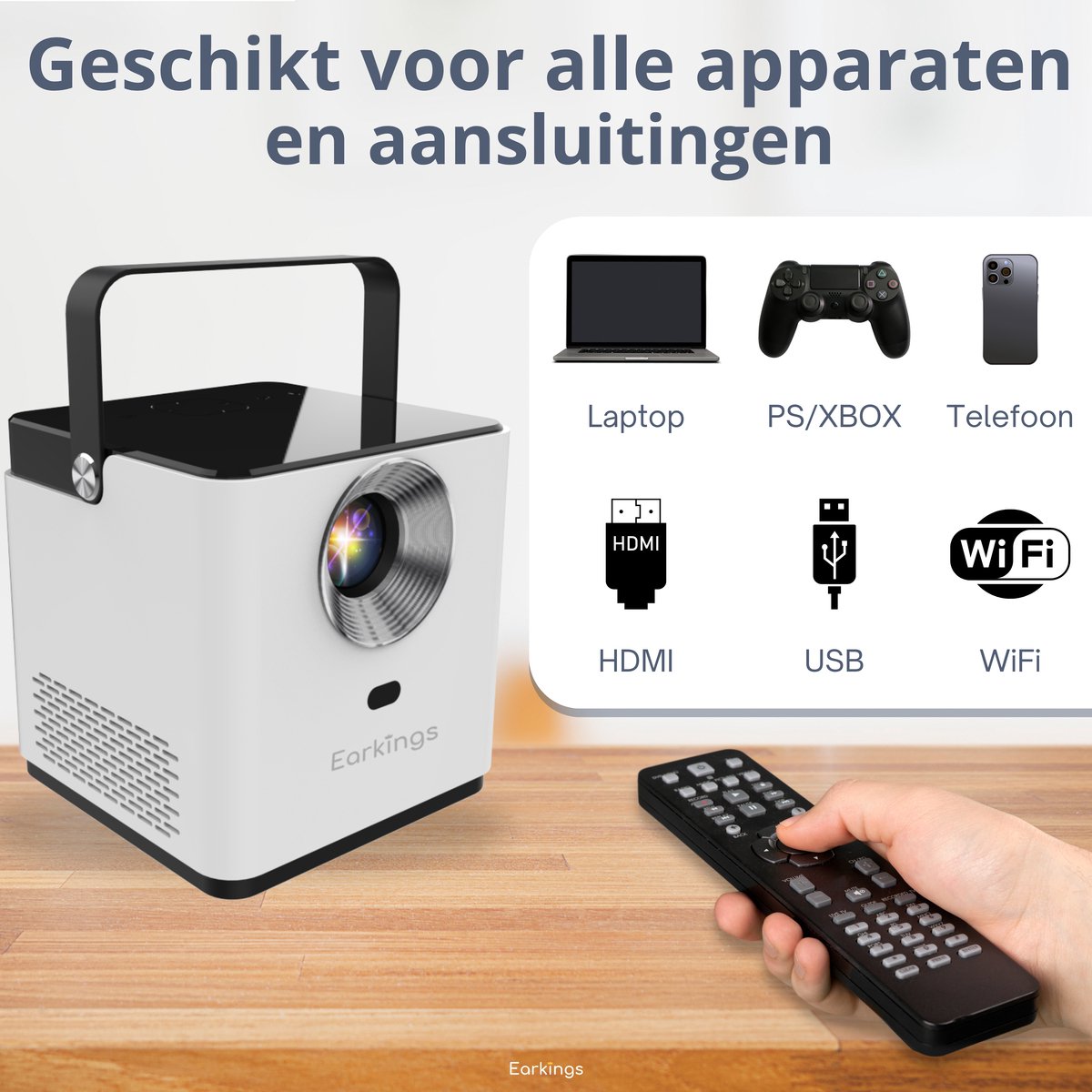 Earkings 4K Mini Beamer Projector Wit