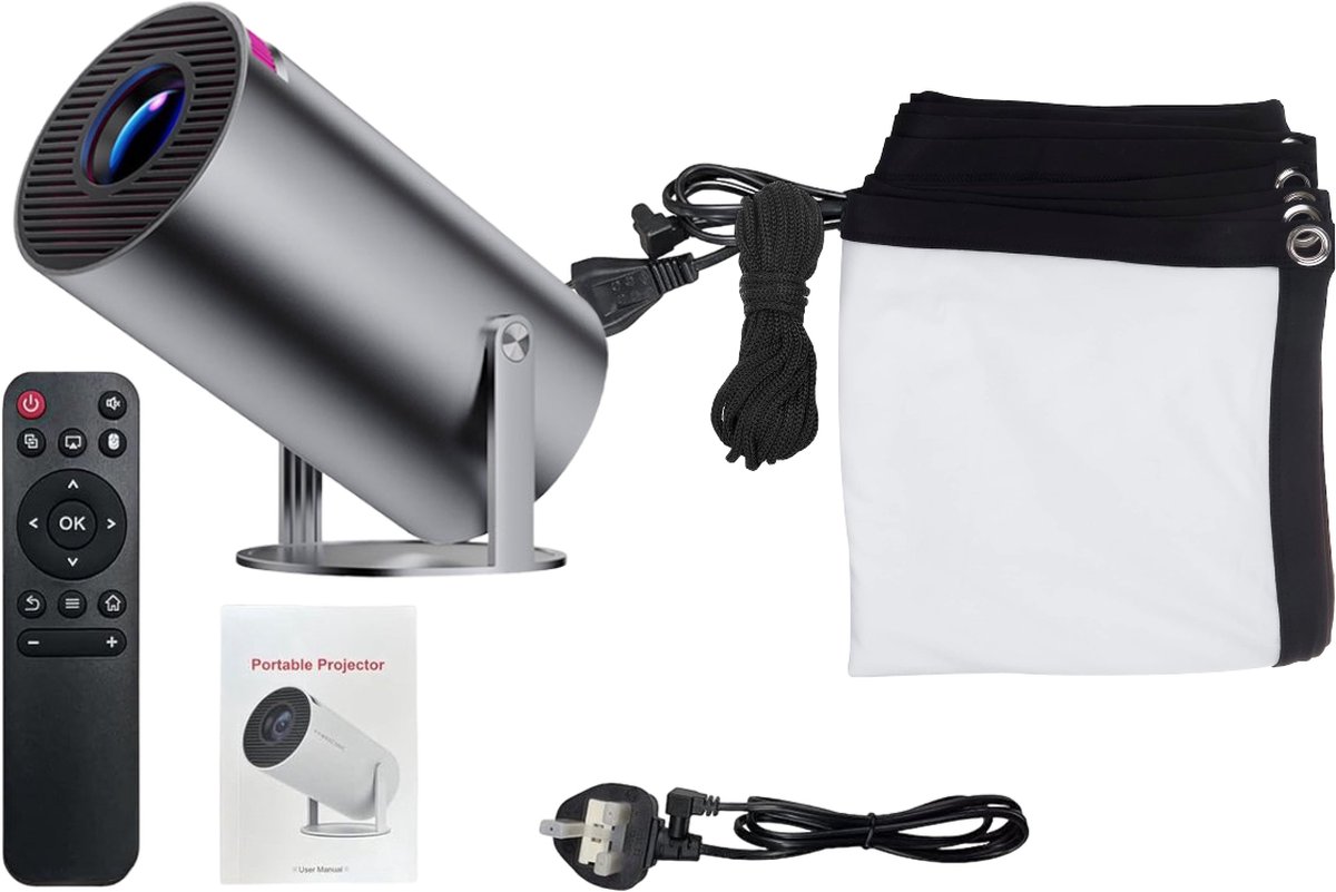 EK F1 Mini projector met 84 inch doek zwart