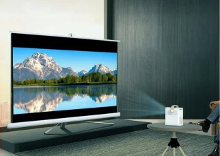 ELEMENTKEY BEAM LITE ® + Gyro Air Mouse WiFi Full HD Mini Projector Zwart