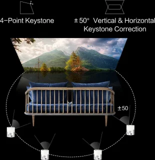ELEMENTKEY BEAM6 Full HD WiFi Beamer Android 9.0 Wit/Grijs