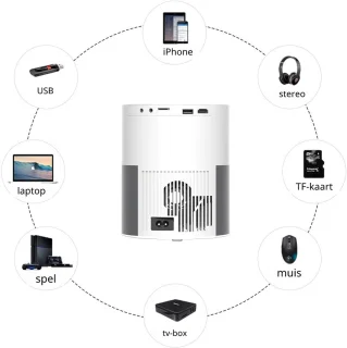 ELEMENTKEY BEAM6 Full HD WiFi Beamer Android 9.0 Wit/Grijs