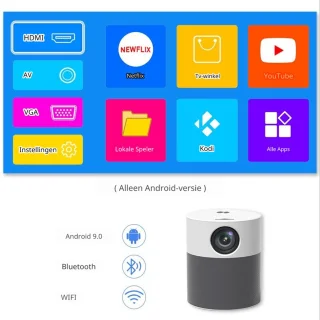 ELEMENTKEY BEAM6 Full HD WiFi Beamer Android 9.0 Wit/Grijs