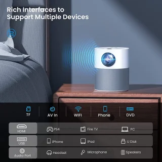 ELEMENTKEY BEAM6 Full HD WiFi Beamer Android 9.0 Wit/Grijs
