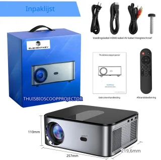 Elementkey BeamBurst 8K 5G WiFi LED Projector Zilver