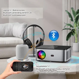 Elementkey BeamBurst 8K 5G WiFi LED Projector Zilver