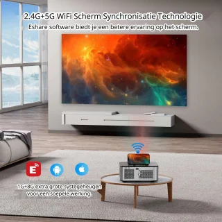 Elementkey BeamBurst 8K 5G WiFi LED Projector Zilver
