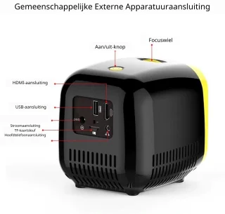 Elementkey PiX Mini Beamer 1080P Geel/Zwart