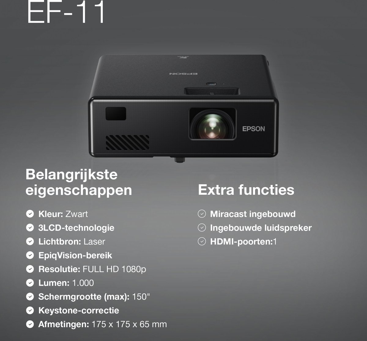 Epson EpiqVision EF-11 projector