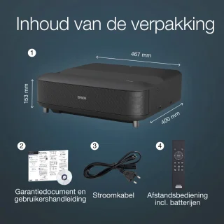 Epson EpiqVision Ultra EH-LS650B beamer zwart