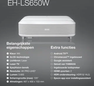 Epson EpiqVision Ultra EH-LS650W beamer