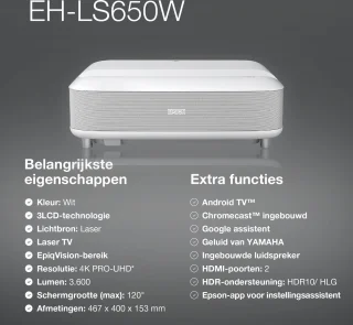 Epson EpiqVision Ultra EH-LS650W beamer