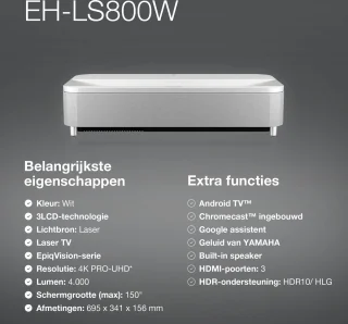 Epson EpiqVision Ultra EH-LS800 beamer wit