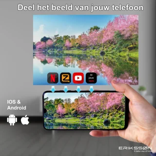 Erikssøn Beamer 1080P Wifi Smart Mini Zwart