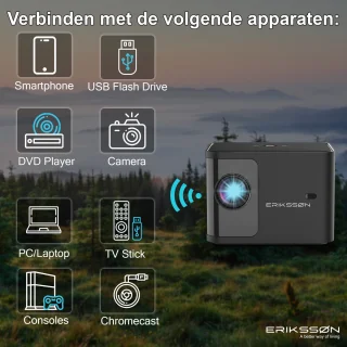 Erikssøn Beamer Prime Mini Projector inclusief Standaard