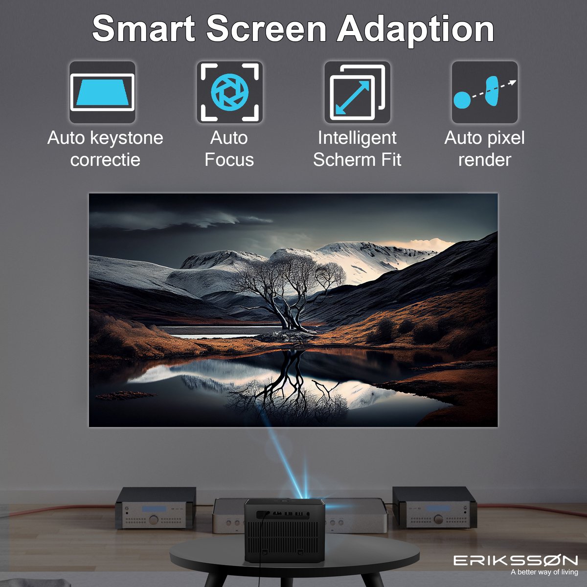 Erikssøn Beamer Prime Mini Projector inclusief Standaard