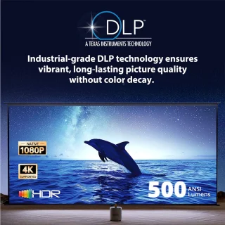 ETOE Dolphin DLP Projector 1080P Google TV Certified
