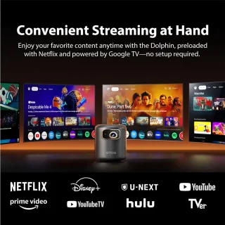 ETOE Dolphin DLP Projector 1080P Google TV Certified
