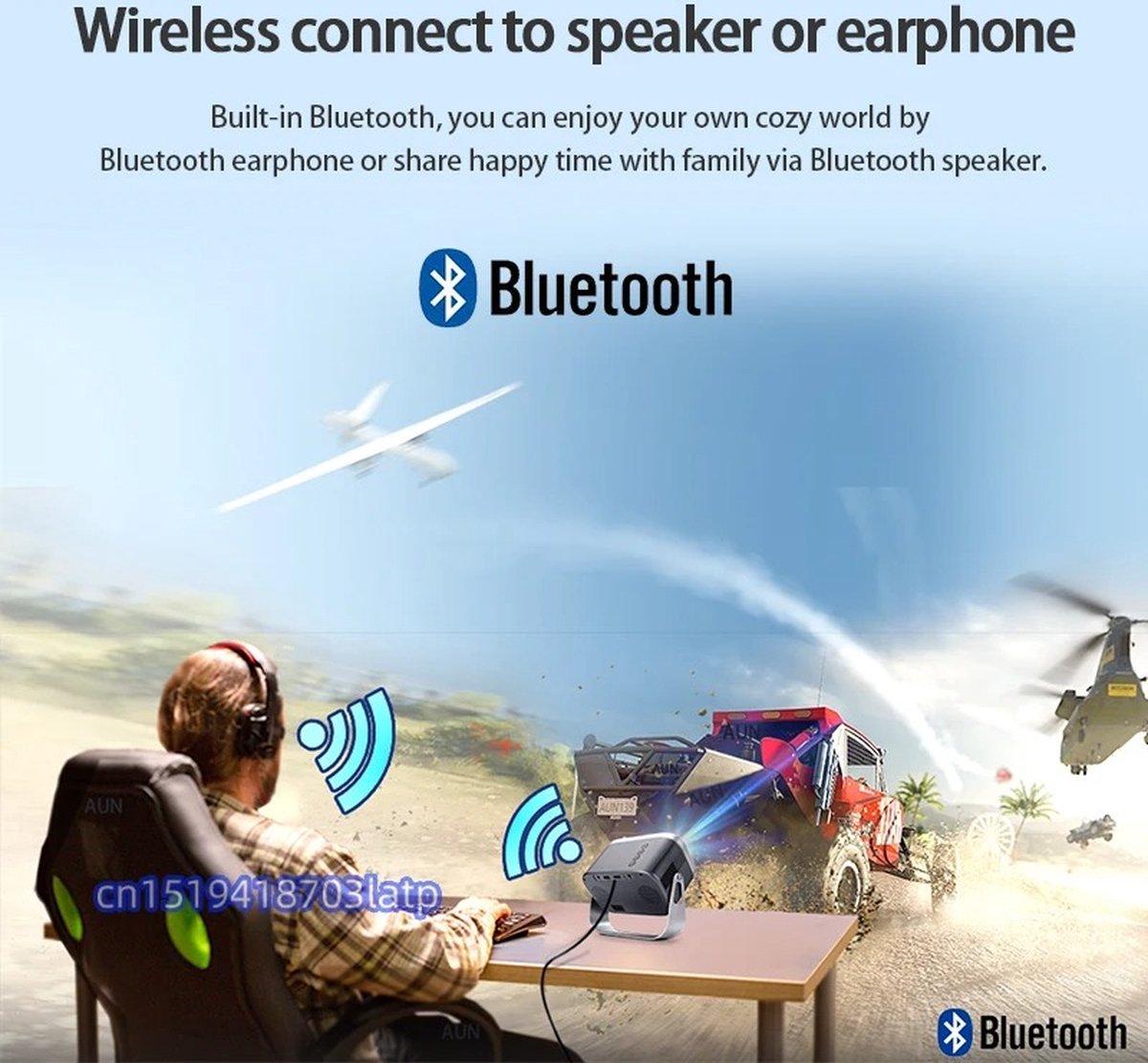 Fs2 4K HD Mini Beamer WiFi Bluetooth Android 11