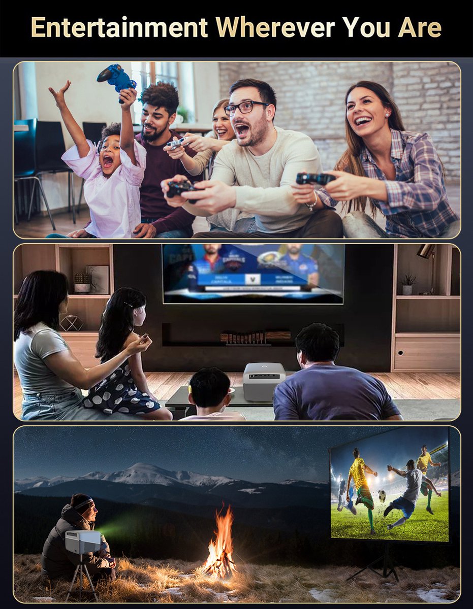 Fuegobird A6 1080P Full HD Smart Projector 2GB RAM 32GB ROM Grijs