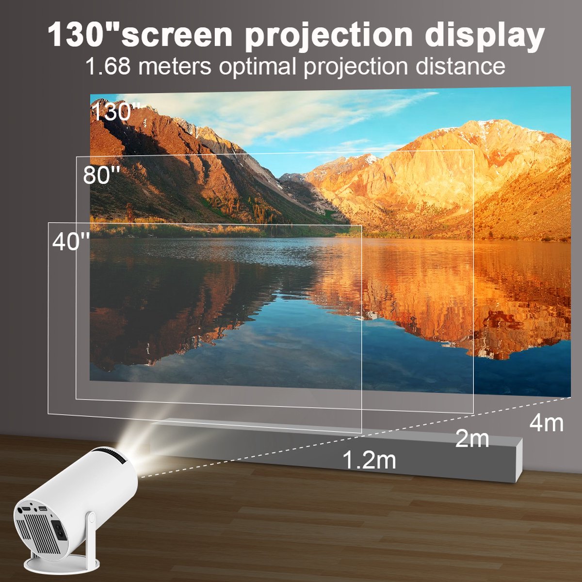 Gj300 Smart Projector Android 11 720P Wifi 6 Bluetooth 5.0