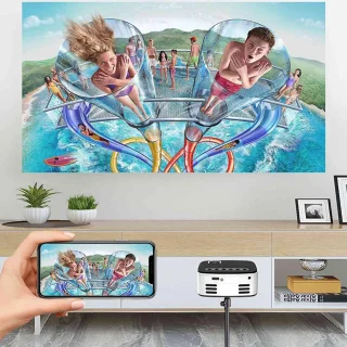 Home Cinema HD 1080P Wifi Movie Projector Portable LED Adapter